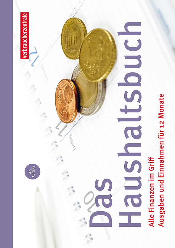 Cover des Ratgers "Das Haushltsbuch": Vier Geldstücke liegen auf einem Kalenderblatt